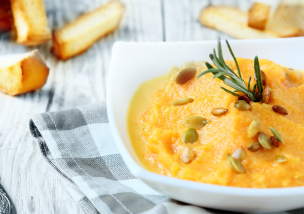 Purée de Potimarron au Chèvre et au Noix